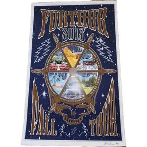 FURTHUR POSTER FALL TOUR 2013 Numbered 45/100 Steering Wheel GRATEFUL DEAD Weir